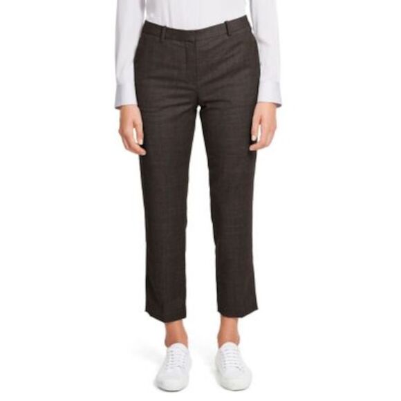 THEORY Womens Green Pocketed Zippered Wear To Work Cropped Pants 4